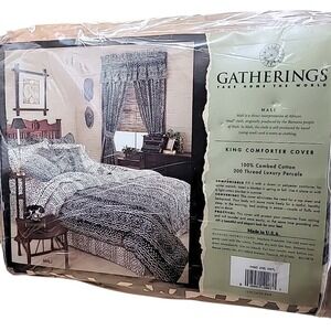 Gatherings Vintage 80s Tribal King Comforter Cover MALI 200-Thread NOS